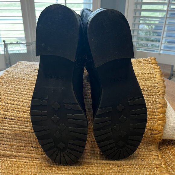 Nine West Whatifo Black Leather Knee Boots Sz 10 - Picture 3 of 10